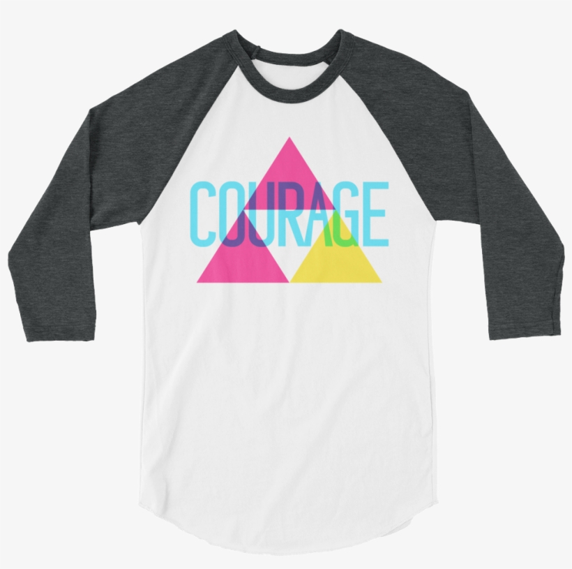 Triforce Of Courage 3/4 Sleeve Raglan Shirt - Women's Ministry Shirt, transparent png #7962704