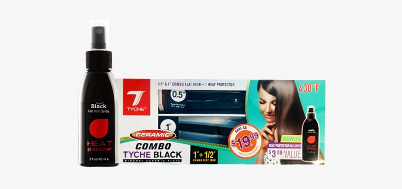 Combo Tyche Black Ceramic Flat Irons - Bottle, transparent png #7964190