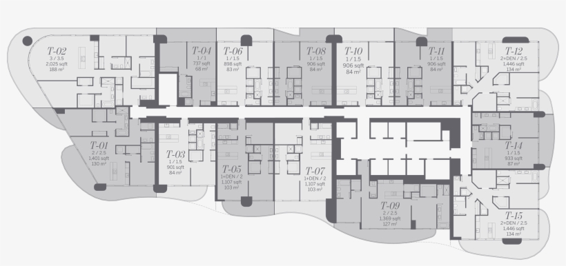 Tower Key Plan - Brickell Flatiron Miami Floor Plan, transparent png #7964323