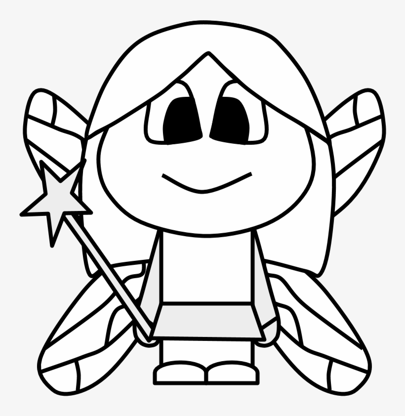 Fairy, Wings, Wand, Big Eyes, Cartoon Person, Black - Cartoon, transparent png #7964475