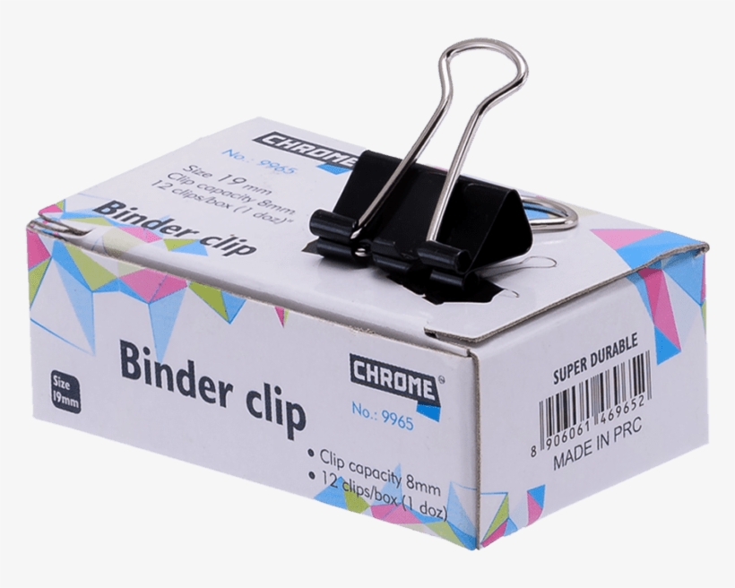 Chrome Binder Clip 19mm (12pc Box Of 12) - Box, transparent png #7965350