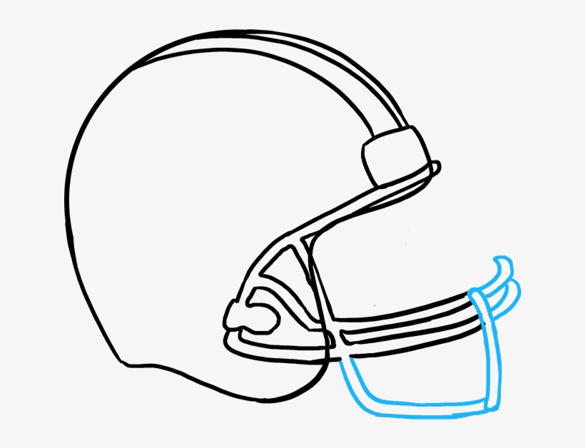 How To Draw Football Helmet - Draw Helmet, transparent png #7965355