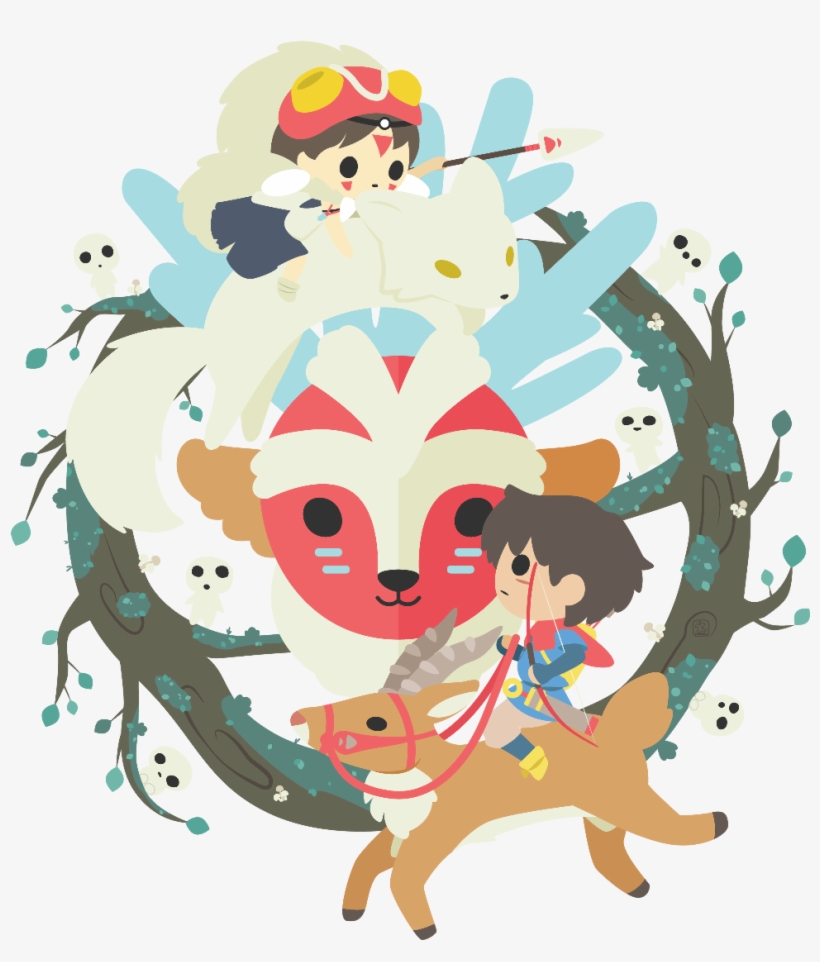 Princess Mononoke Studio Ghibli - Cartoon, transparent png #7965547