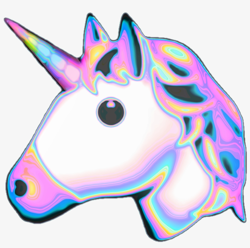 Unicorn Emoji Transparent Bubble Holo Holographic - Cartoon, transparent png #7965776