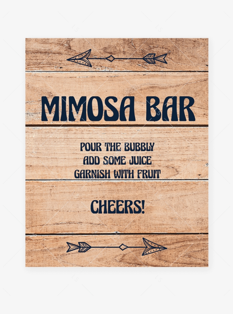 Printable Momosa Bar Sign For Woodland Shower By Littlesizzle - Poster, transparent png #7966020