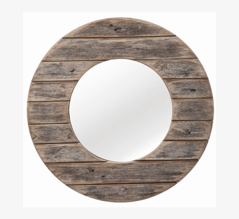 Distressed Wood Plank Mirror - Circle, transparent png #7966089