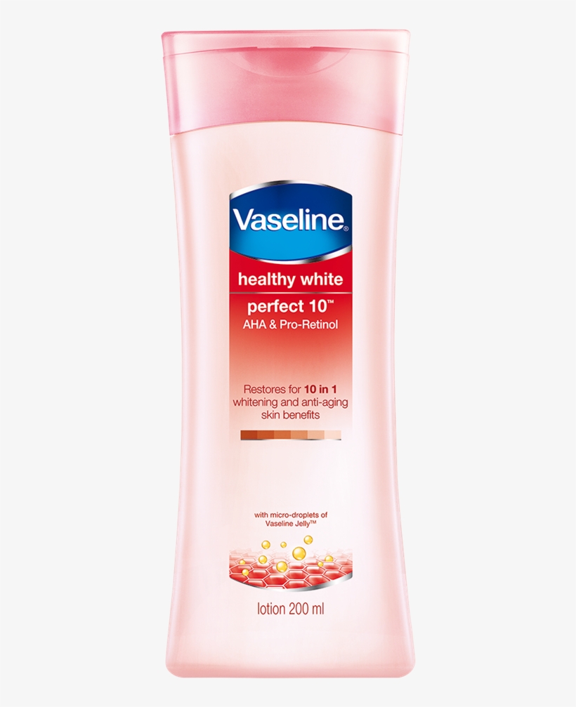 Vaseline Healthy White Perfect10 200ml E1444623181246 - Vaseline, transparent png #7966334