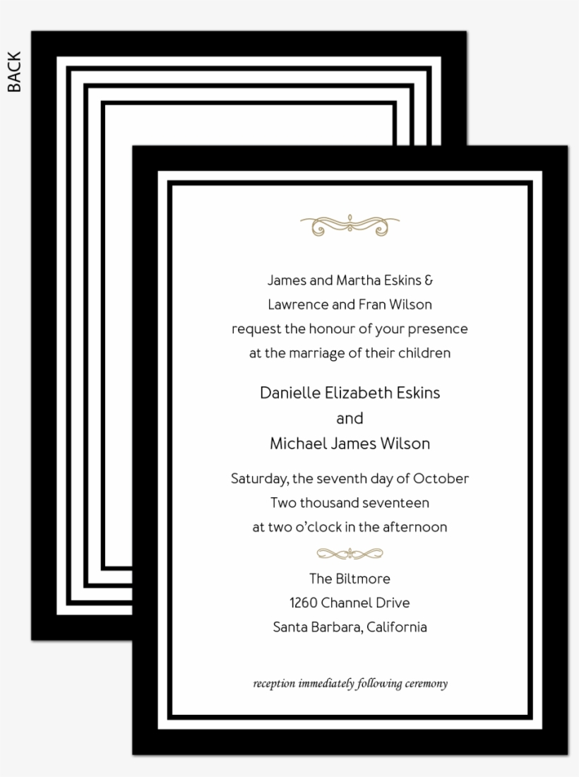 Black Tie Wedding Invitation For Classic Formal Wedding - St Teresa Of Calcutta Icon, transparent png #7967724