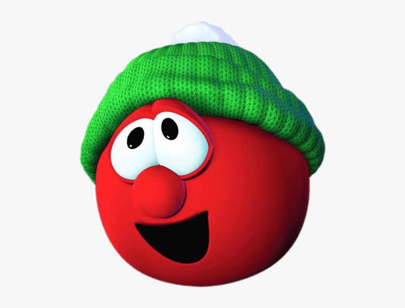 Bob The Tomato Wearing Winter Hat - Veggie Tales Tomato Png, transparent png #7967809