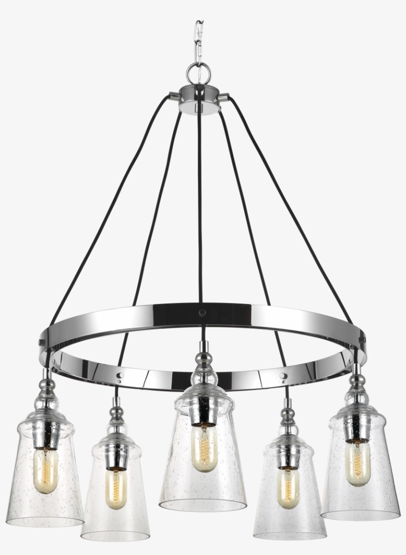 Feiss Loras 5-light Chandelier In Chrome - Chandelier, transparent png #7968767