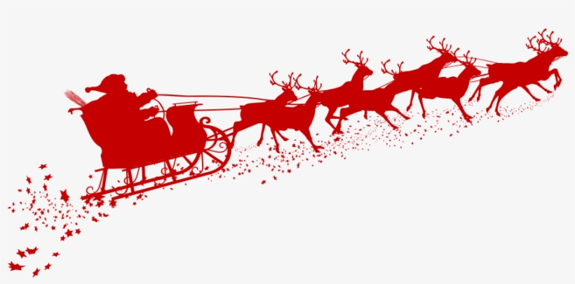 Norad Tracks Santa With Bennington Pines - Santa Claus And Reindeer Silhouette, transparent png #7969331