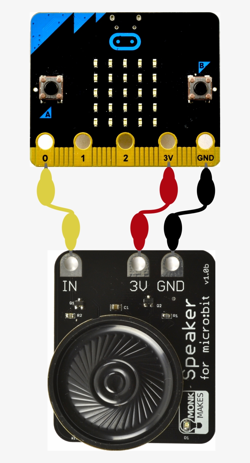 When Attaching The Alligator Clips To The Micro - Connect A Speaker To Microbit, transparent png #7969625