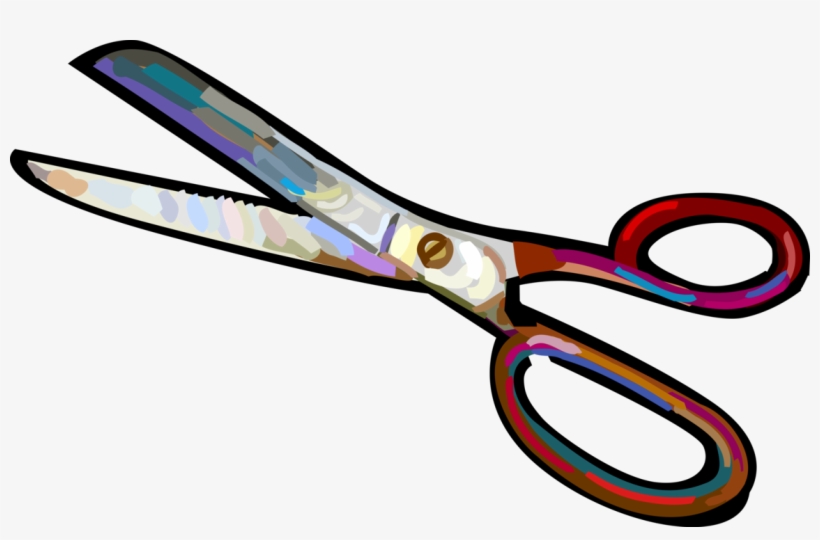 Vector Illustration Of Scissors Hand-operated Shearing - Word, transparent png #7970329