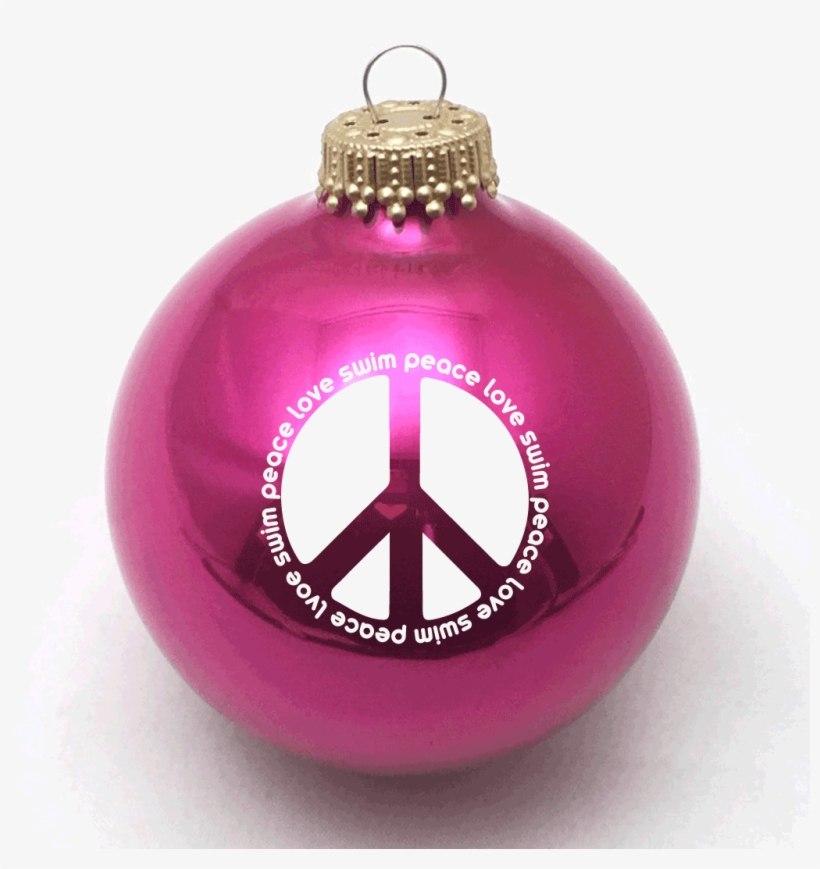 Peace Love Swim Christmas Ornament - Not Colored Christmas Balls, transparent png #7970990