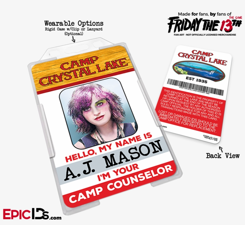 Camp Crystal Lake 'friday The 13th' Camp Counselor - Friday The 13th, transparent png #7971039
