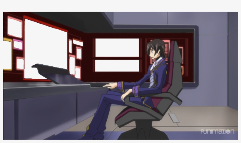 Lelouch Sitting At The Ikaruga Screen Room (i - Cartoon, transparent png #7972203