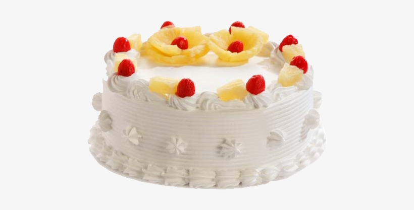 White Cherry Pineapple Cake - 1 Kg Pineapple Cake, transparent png #7972240