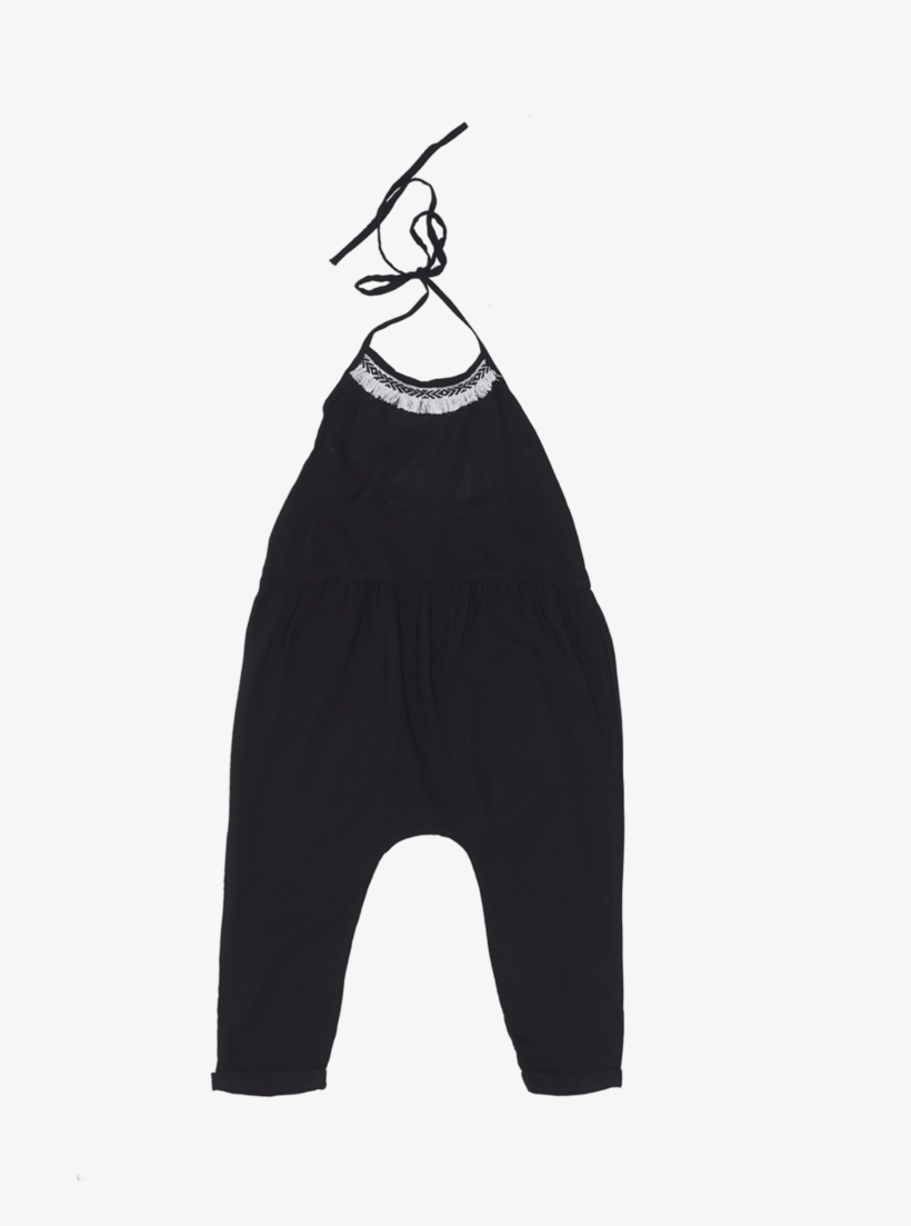 Mii Love Mu Boho Girl Drop Crotch Jumpsuit Black ^ - Illustration, transparent png #7972361