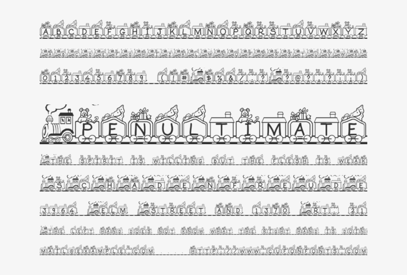 Toy Train Font Preview - Calligraphy, transparent png #7972908