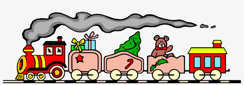 Vector Illustration Of Children's Toy Train With Gifts - Train, transparent png #7972981