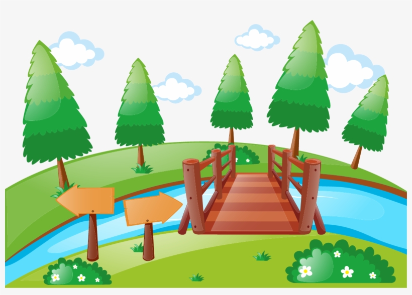Vector Freeuse Library Bridge Cartoon Photography Illustration - River With  Bridge Cartoon - Free Transparent PNG Download - PNGkey