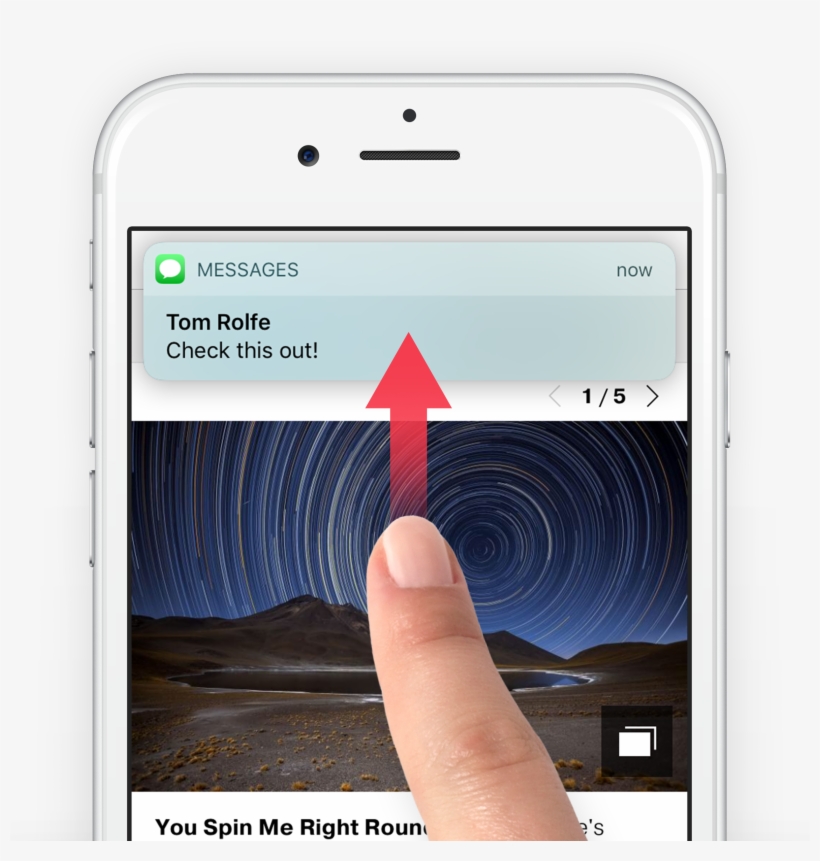 To Instantly Hide The Banner, Swipe Up On It Now You - Iphone, transparent png #7974289