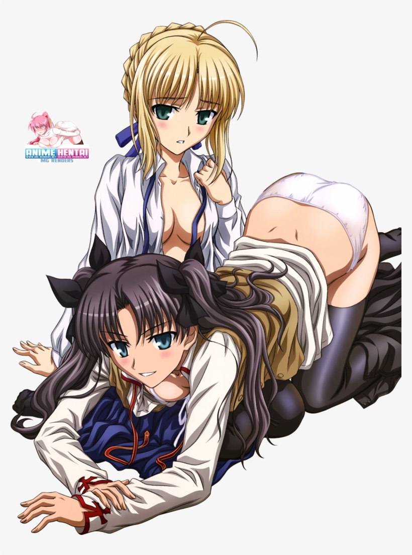 Mg Anime Renders - Fate Rin And Saber, transparent png #7974740