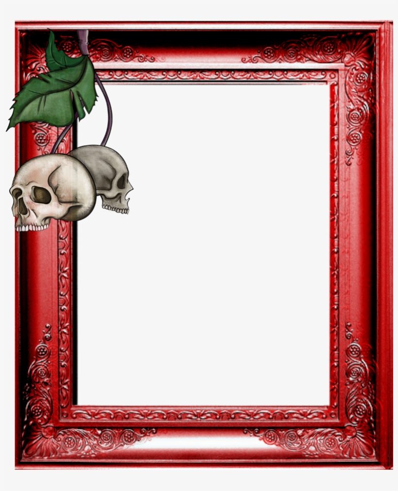 Mq Red Skull Cherry Frame Frames Border Borders - Picture Frame, transparent png #7975184