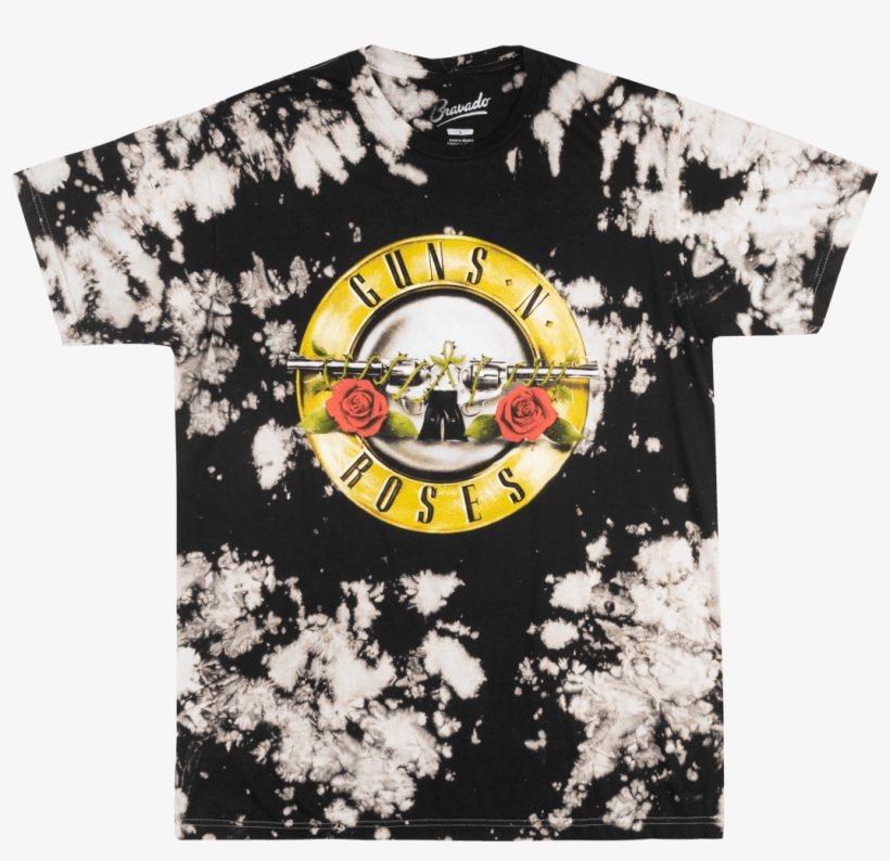 Guns N Roses Bullet Logo T-shirt Bleach Wash Mens Rock - Guns N Roses, transparent png #7975942