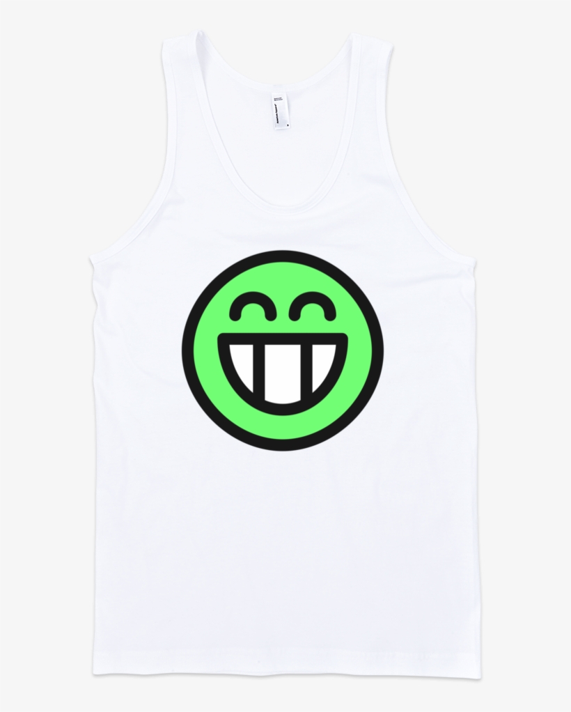 Green Smiley Fine Jersey Tank Top Unisex - Smiley, transparent png #7976140