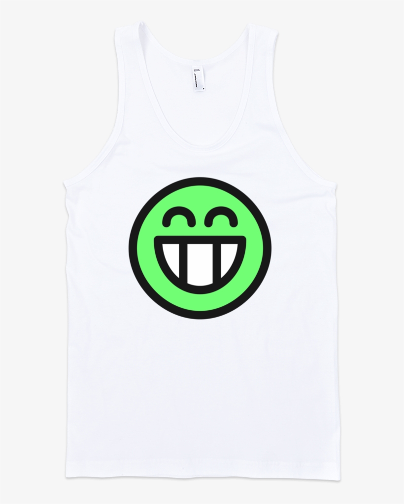 Green Smiley Fine Jersey Tank Top Unisex - Smiley, transparent png #7976140