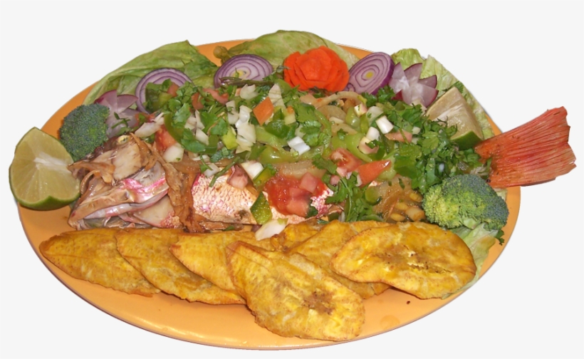 Red Snapper With Vegetable - Tostones, transparent png #7976564