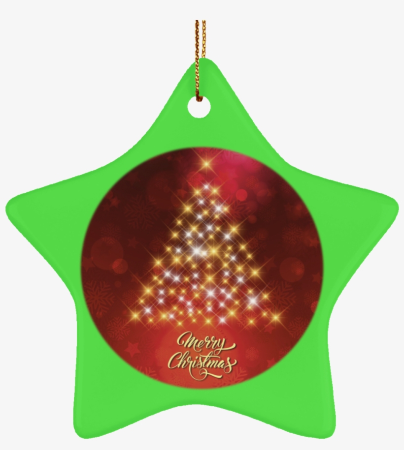 Ceramic Green Christmas Tree Ornaments - Merry Christmas I Love U, transparent png #7976976