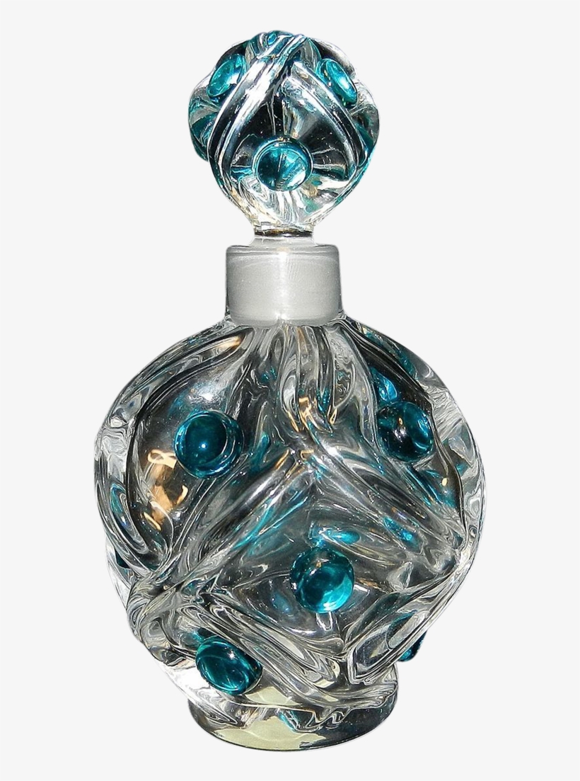 Vintage Lalique Floride Pattern Crystal Perfume Bottle - Perfume, transparent png #7977031