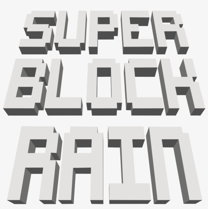 Super Block Rain - Monochrome, transparent png #7978045