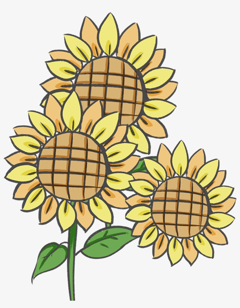 Retro National Wind Sun Flower Plant Png And Psd - Sunflower, transparent png #7978148