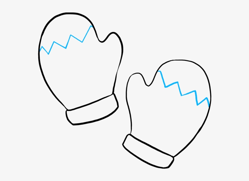 How To Draw Mittens - Line Art, transparent png #7980948