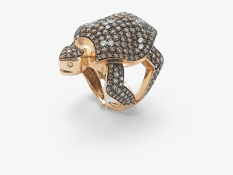 Animalier Ring In 18kt Rose Goldwith Brown And Colourless - Ring, transparent png #7981017