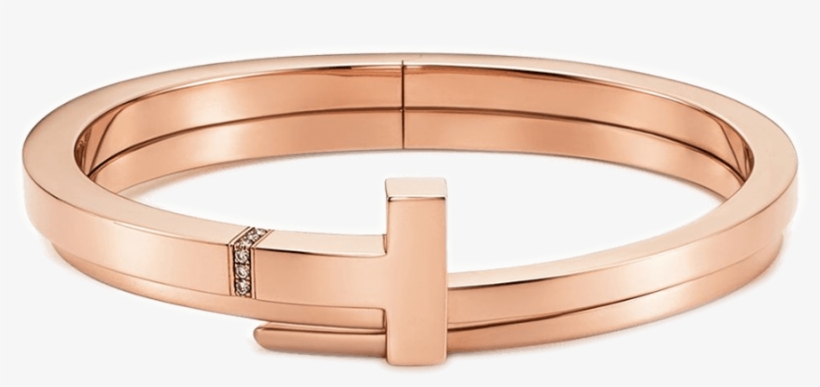 Medium Tiffany T Hinged Wrap Bracelet In 18k Rose Gold - Tiffany T Hinged Bracelet, transparent png #7982045