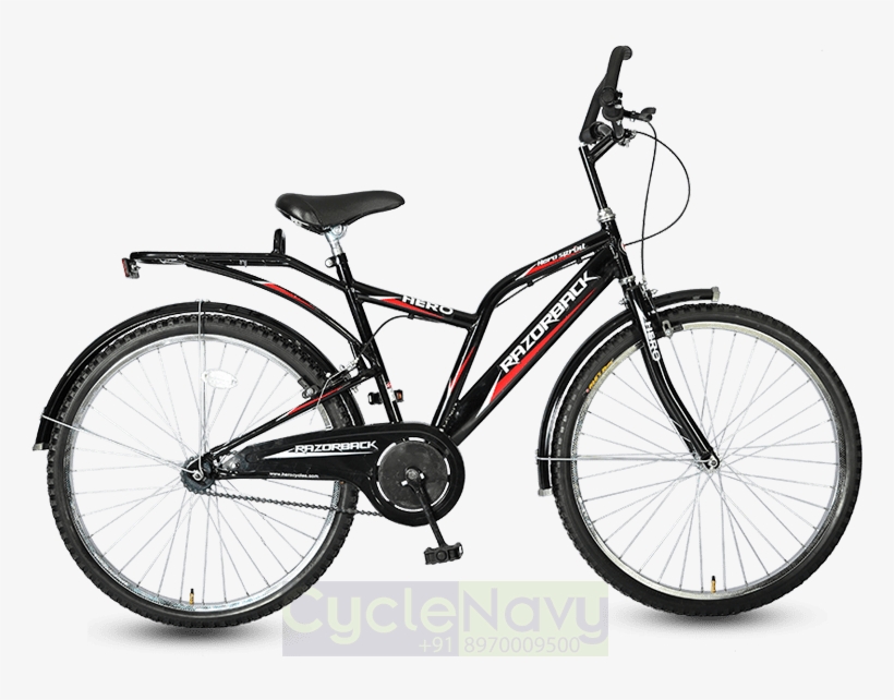 Hero Razorback 26t Black Bicycle - Hero Razorback Cycle Price, transparent png #7982386