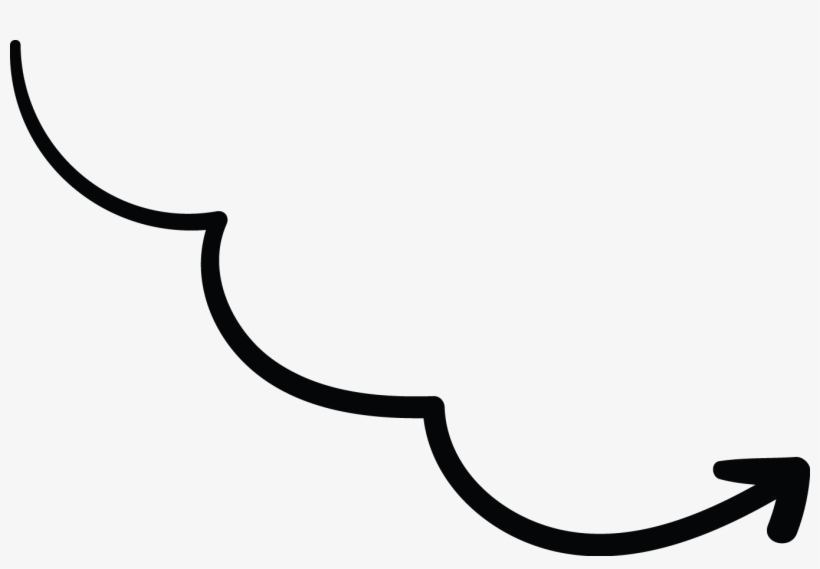 Right Down Arrow Twist Tail Line Doodle, transparent png #7983237
