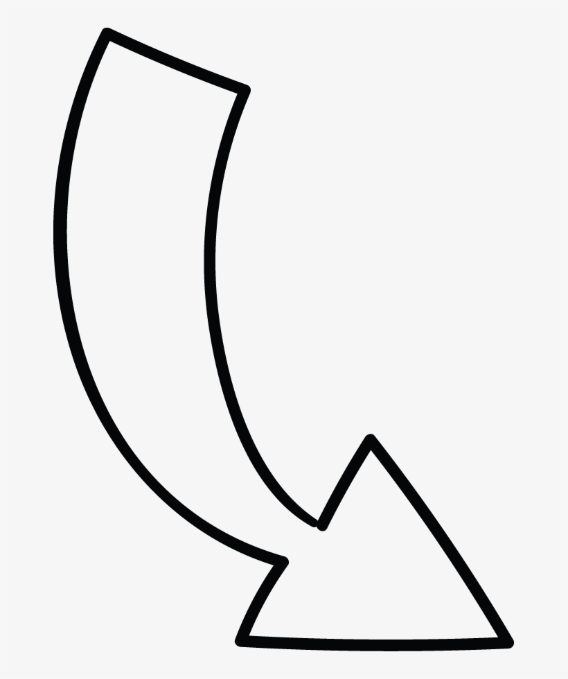 Arrow Down Curve Doodle, transparent png #7983288