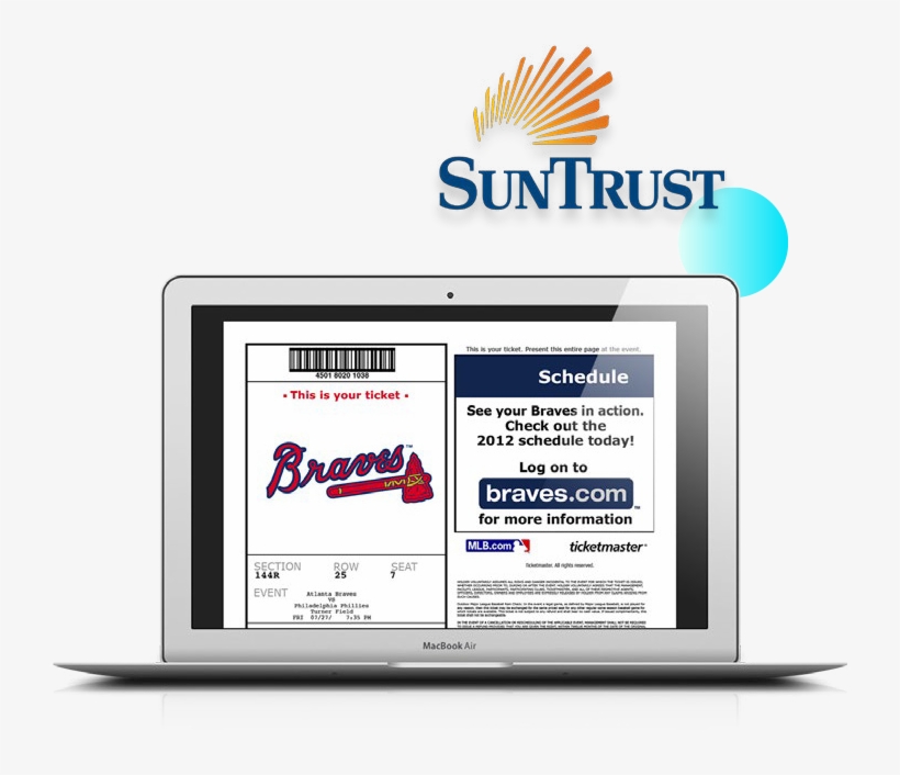 Eticket - Atlanta Braves, transparent png #7985981