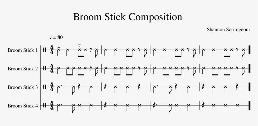Broom Stick Composition Final Sheet Music For Percussion - Document, transparent png #7986768