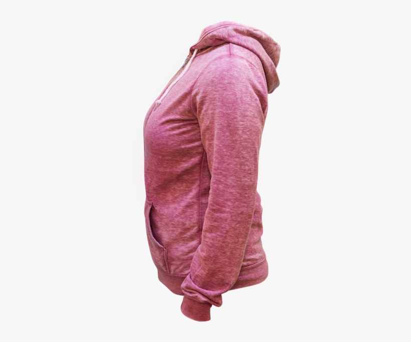 Ladies Burnout Zip Hoody - Hoodie, transparent png #7987853