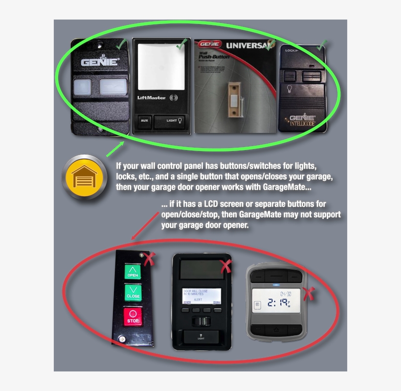 Photo Of Several 2 Button And 3 Button Wall Control - Garage Door Opener Button Wiring, transparent png #7988238