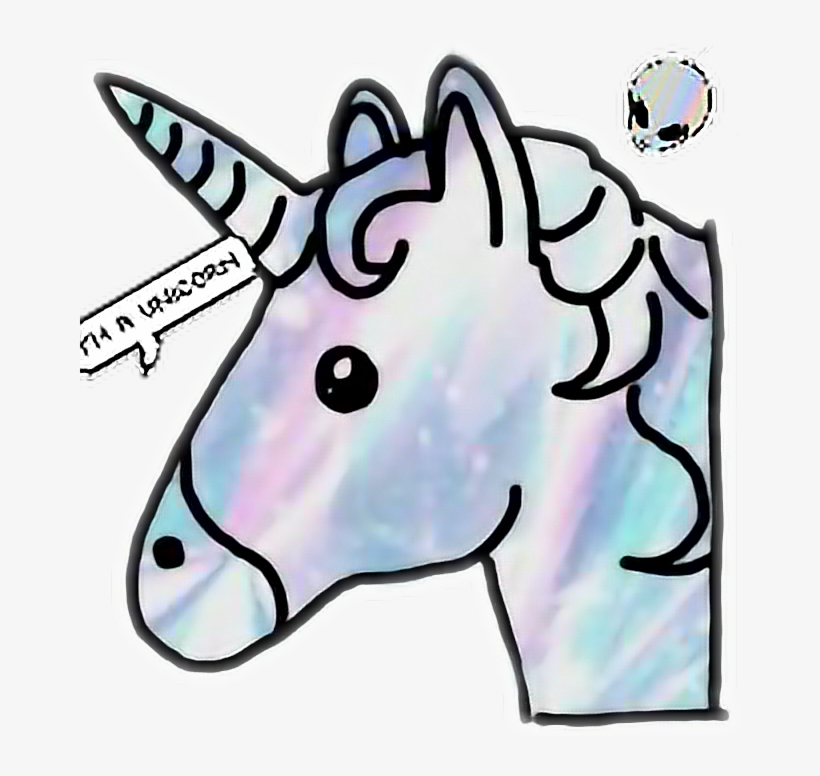 Unicorn Unicornremix Holographic Tumblr Love Png Png - Emoji Unicorn, transparent png #7988381