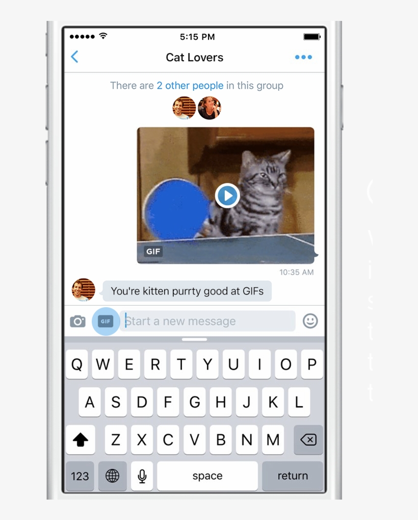 Twitter's Native Gif Button In Direct Messages - React Native Rich Text Editor, transparent png #7989847