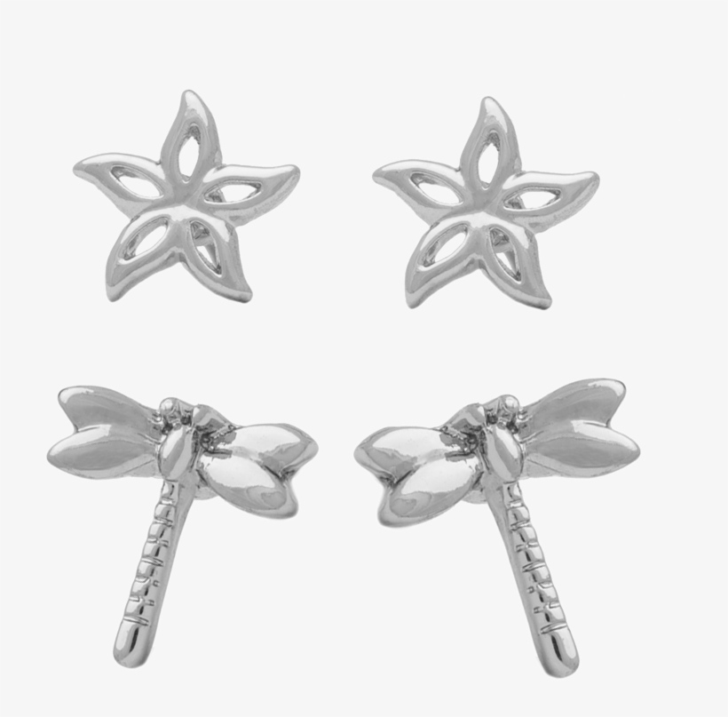Rhodium Dragonfly Flower - Body Jewelry, transparent png #7992086