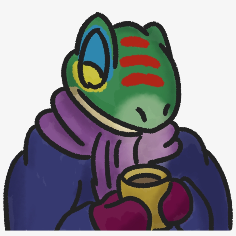 A Messy Drawing Of Niss In Winter Clothes With A Steming - Cartoon, transparent png #7992498